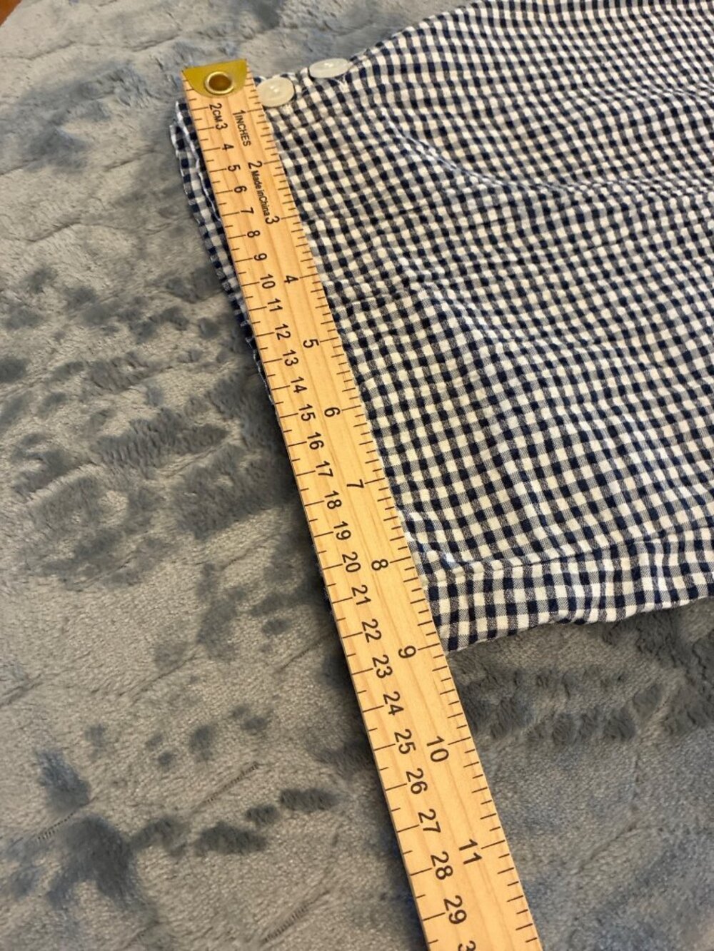 Emily Daniels XL Gingham Capri Pants Navy White Check Elastic Waist Pockets - Picture 10 of 13